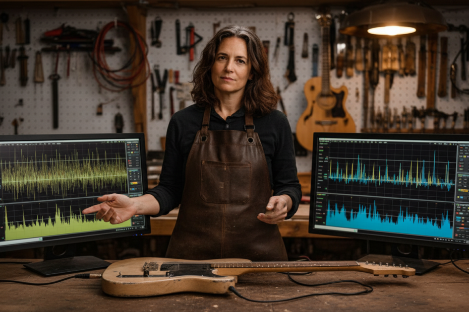 frequências do timbre guitarra ajustadas para clareza